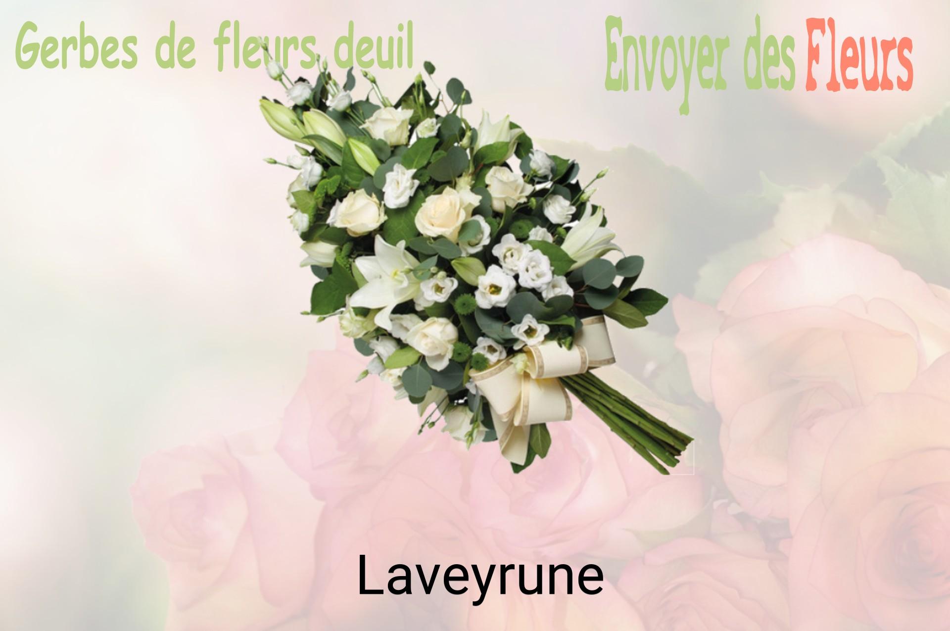 Gerbe de fleurs de deuil livrée à Laveyrune